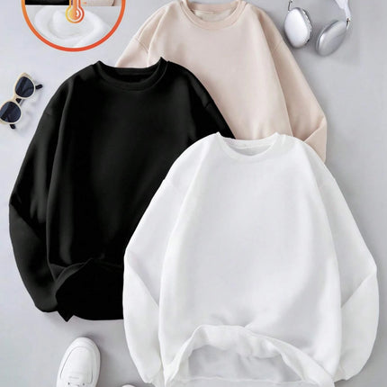 2026 Winter Womens Solid Hoodies Basic Warm Fleece Sweatshirt Soft Breathable O-Neck Pullover Casual Oversize Female Clothes