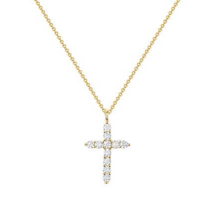 SUNSLL Cubic Zircon Rotatable Crown Cross Pendant Necklaces Classic Stainless Steel Chain Banquet Party Jewelry For Women Men