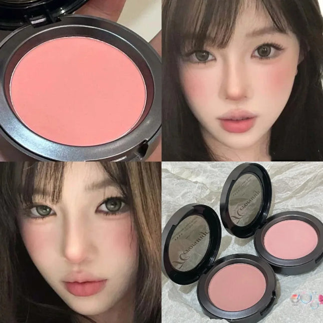 Monochrome Blusher Palette Matte Warm Brown Red Cheek Tint Face Contouring Waterproof Cosmetics Rouge Powder Soft Natural Makeup