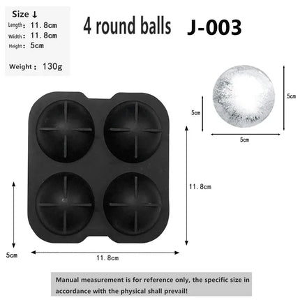 Tray Easy to Take Out Suitable for Whiskey Party Supplies Silicone 3D Balls Skull Diamond Shaped Ice Mold Reusable Ice Cube Mold