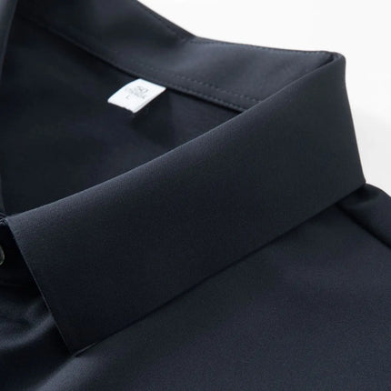 Men's 175G Silk Blended Polo Shirt Cool Feeling Short Sleeve Breathable Moisture Wicking Summer Seamless Golf Top Tees in Gray