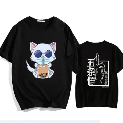 Jujutsu Kaisen Satoru Gojo Unisex Pure Cotton T-shirt 2026 Summer Anime Print Loose Casual Parent-child Short Sleeved Top