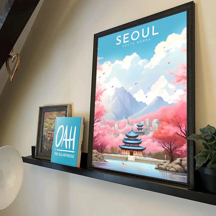 1pc South Korea Travel Poster Self-adhesive Art Waterproof Paper Sticker Coffee House Bar Room Wall Decor