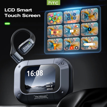 HTC NE25 Bluetooth Earphones AI Translator Earbuds LCD Touch Screen OWS Sport Wireless Headphones Long Life with Mic