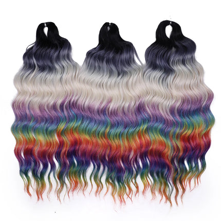 Noble Braiding Hair 300g 24 Inch ANNA Curl Hair Water Wave Twist Crochet Hair Synthetic Rainbow Color Braiding Hair Extensions
