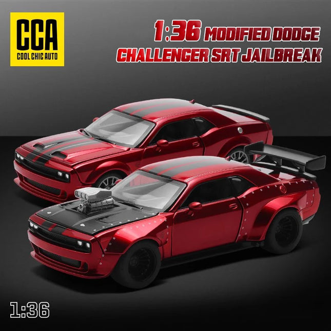 CCA MSZ 1:36 Dodge Challenger Modified Car Sports Car Replacement Model Children's and Boys' Toy Car Collection Ornament