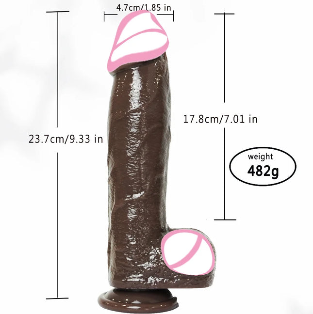 Black Realistic Dildo with Strong Suction Cup Large Penis Liquid Silicone Sex Toy for Women Men Adults Pleasure