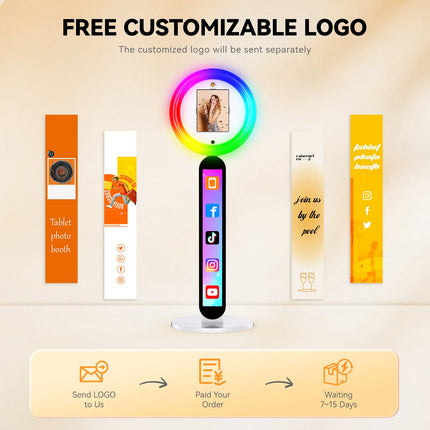 Portable ipad Photo Booth For Birthday Party Event RGB Ring Light Photobooth APP Remote Control US Ship With Hard Flight Case