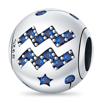 Hot Sale 925 Sterling Silver 12 Constellation Beads Charm Fit Original Pand 3mm Bracelet For Women Jewelry Birthday Fashion Gift