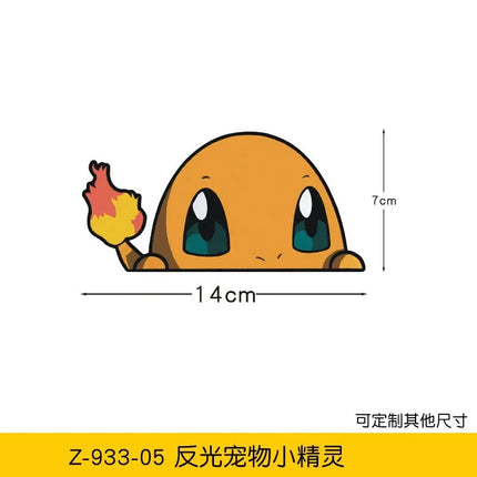 20styles Pokemon Car Stickers Anime Figure Pikachu Gengar Eevee Charmander Cute Cartoon Doll Creative Sticker Birthday Gifts