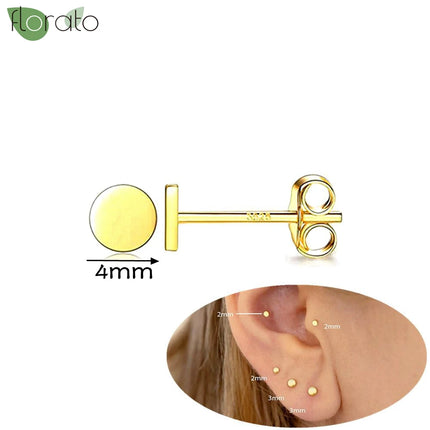 925 Silver Needle Fashion Heart Gold Color Stud Earrings for Women Exquisite Zircon Small Earrings Luxury Ear Piercing Jewelry