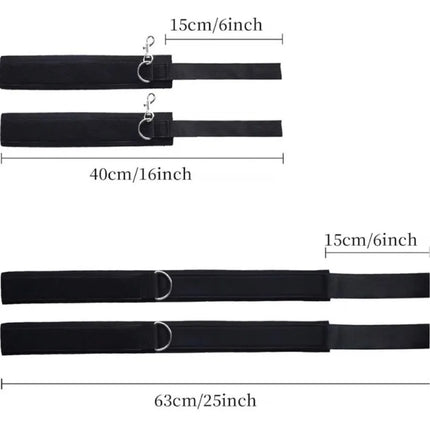 SM Hand and Leg Straps Adult Sex Toys Black Hand and Leg Cuffs Sm Handcuffs Ankle Cuffs Alternative Toys Sex Toy for Couples