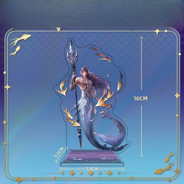 Game Love and Deepspace Sea God Rafayel Acrylic Stand Model Beaded Flowing Sand Keychain Double Flash Badge Brooch Colored Paper