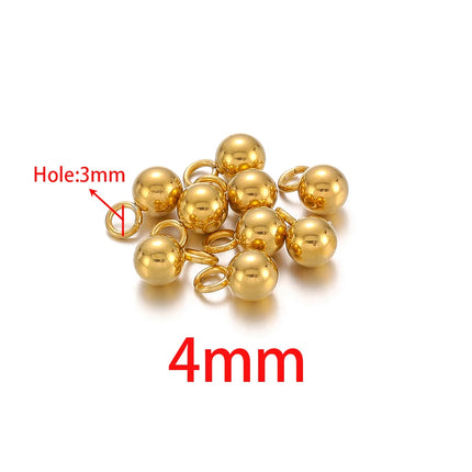 20pcs Stainless Steel Solid Ball Beads Charms Pendants for Necklaces Making DIY Jewelry Earrings Bracelets Findings Wholesale