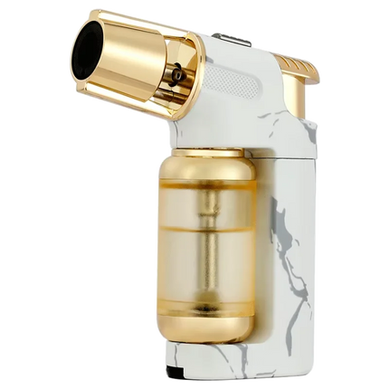 JOBON Inflatable Blue Flame Lighter Transparent Visual Large Capacity Gas Compartment Fixed Flame Lock Design Windproof