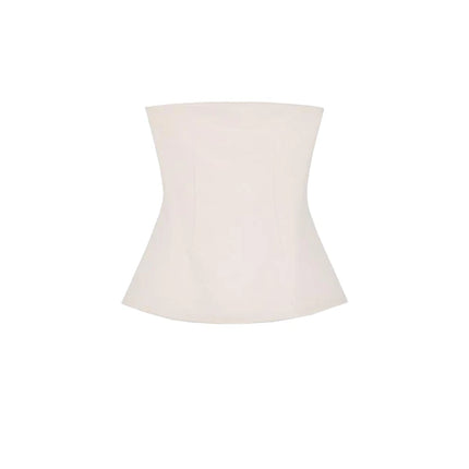 Spring New Women's Design Slim Fit Double Cloth Wrap Chest Sleeveless Top Simple Sleeveless Commute Regular Length Pure Color