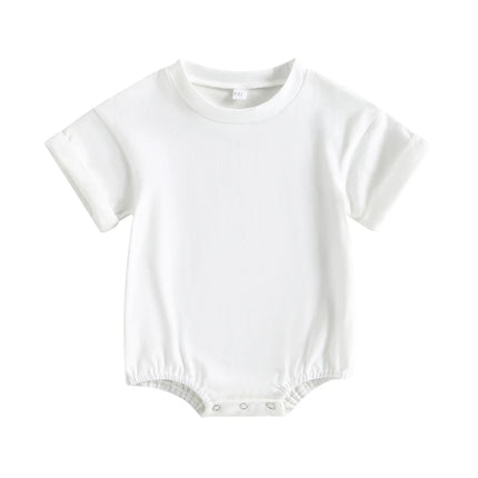 Newborn Baby Romper Summer Crewneck Romper Clothing Solid Casual Loose Jumpsuits Toddler Infant Boy Girl Cotton Playsuit