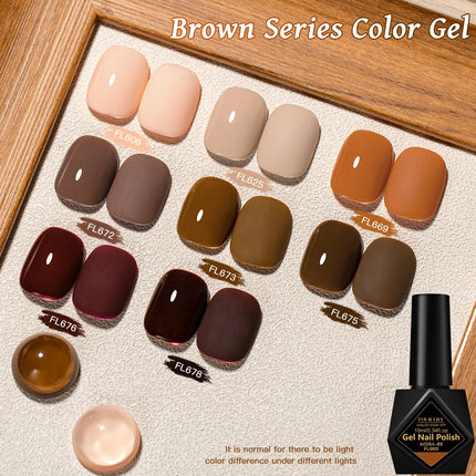 10ml Coffee Brown Gel Nail Polish HEMA TPO FREE Semi Permanent Soak Off UV Gel Varnish Nail Art Decoration Design Nail Supplies