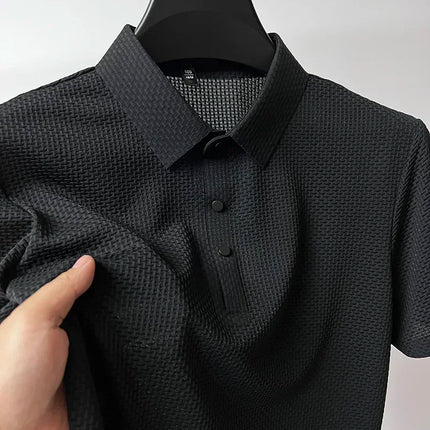 Brand Clothes Summer New Men's Short Sleeve T-shirt Ice Silk Cool and Breathable POLO Shirt Business Casual Sweat-absorbing Top