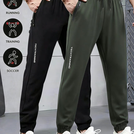 2-Piece Summer Breathable Ultra Thin Men's Stretchy Sweatpants Casual Joggers For Workout Outdoor Wear