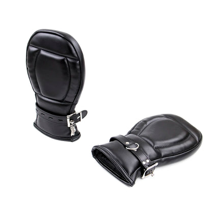 Adult Games Puppy Sex Handcuffs Mittens Leather Gloves Dog Paw Padded Fist Mitts Palm Padded BDSM Bondage Sex Toys For Couples