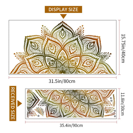 Dark Golden Mandala Wall Stickers For Living Room Bedroom Wall Decoration Pure Black Self Adhesive Decor Sticker Wallpapers