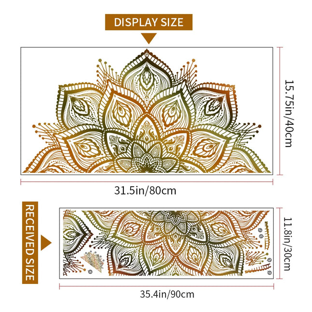 Dark Golden Mandala Wall Stickers For Living Room Bedroom Wall Decoration Pure Black Self Adhesive Decor Sticker Wallpapers