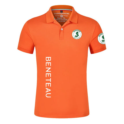 2024 New 100% Cotton Men Beneteau Sailboat Sailing Yacht Summer Short Sleeve Polo Shirt Summer Streetwear Casual Fashion Tops