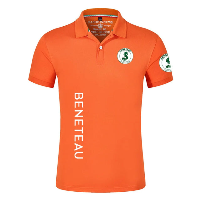 2024 New 100% Cotton Men Beneteau Sailboat Sailing Yacht Summer Short Sleeve Polo Shirt Summer Streetwear Casual Fashion Tops