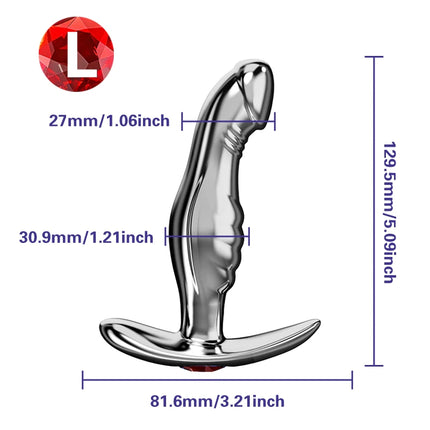 1Pcs, Metal Realistic Dildo Anchor Anl Plug, Three Sizes, Gem Base Anal Plug, G-Spot Massage, Sexual Health, Adult Sex, Sex Toys