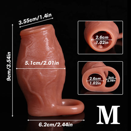 Dick Sleeve Enlargement Lock Sperm Dildo Penis Ring Adult Men Sex Toys Enlarged Thick Cock Sleeve Soft Silicone Male 18 Sexy Toy
