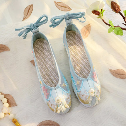 Chasing Moon Hot Sale Of The Season New Style Ming Dynasty Hanfu Shoes National Style Upturned Head Cotton Shoes Ancient Wedding
