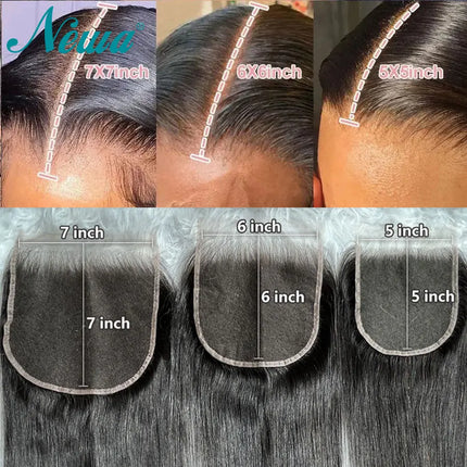 13x6/13X4 HD Lace Frontal Closure Pre Plucked Natural Hairline 100% Human Raw Hair 2x6 Deep Part Real HD Lace Closures For Women