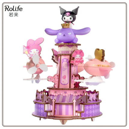 New Rolife Sanrio Dreamland Super Cute Diary Series DIY Handmade Music Box Surprise Assembly Toy Gift Original in Stock
