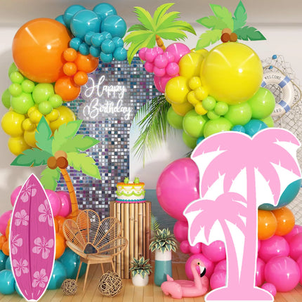 Coconut Tree Cutout Summer Tropical Party Foam Board Surfingboard KT Baord for Birthday Party Backdrop Baby Shower Decorations