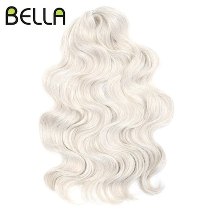 BELLA 24 inch Body Wave Crochet Hair 3PCS Synthetic Hair Braids Fake Hair Ombre Blonde Brown Natural Braiding Hair Extensions
