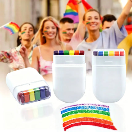 Rainbow Face Paint Crayon Set, Football Viewing Party Gift for Family, Suitable for FIFA World Cup & UEFA Euro Tournaments