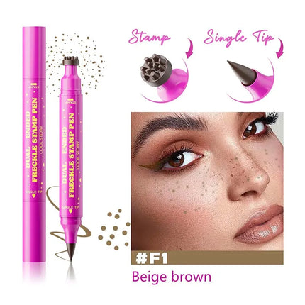 Double-end Freckles Stamp Pen Makeup 3-IN-1 Eyeliner Freckle Seal Waterproof Face Concealer Contour Natural Brown Freckle Makeup