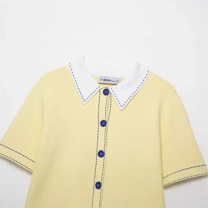 Autumn Knitted Casual Polo Neck Pullover Women's Fashion Outerwear Polyester Fiber Windproof Style New Arrival