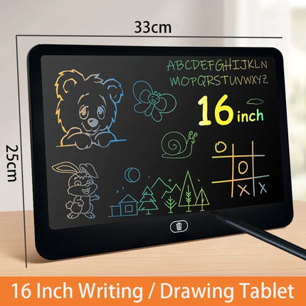 16 Inch/13 Inch LCD Drawing Tablet Writing Board Doodle Chalkboard Message Board Educational Gift for 3-12 Years Kids Travel Toy