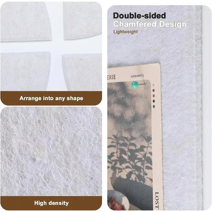 Decorative Bulletin Board Felt Wall Tiles Semi-Circle Self-adhesive Wall Stickers with Removable for DIY Home Office Decoration