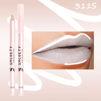 Matte Lip Liner Pencil Set of 12 Nude &Brown Shades Highly Pigmented Smooth Velvet Finish Long-Lasting Waterproof & Smudge-Proof
