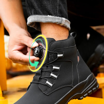 Waterproof Safety Boots Men Indestructible Steel Toe Work Boots Anti-smash Stab-resistant Safety Shoes Biker Botas Para Hombre