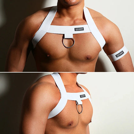 Men's Sexy Chest Strap Harness Man Erotic Lingerie Fetish Sissy Men BDSM Body Bondage Belt Sex Underwear Halter Neck