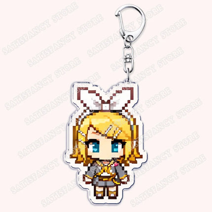 Cute Pixel Chibis Keychains for Accessories Touya Emu Rui Akito Tsukasa Virtual Singers Key Chains Jewelry Keyrings Fans Gifts
