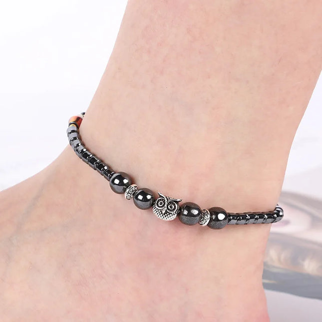 Magnetic Weight Loss Effective Anklet Bracelet Black Gallstone Hematite Stimulating Acupoints Therapy Arthritis Pain Relief