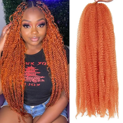 Marley Twist Braiding Hair 18Inch Long-Lasting Fluffy&Tangle-Free Cuban Twist Hair Crochet Hair Ombre Honey Brown T1B/30/27