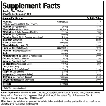 Multivitamin for men over 50 years old, natural high-quality formula, health supplement