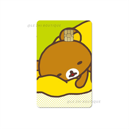 Japan Anime Cute Cartoon Bear Credit Debit Card Sticker Kawaii Bus Pass Diy Waterproof Small Chip Film Sticker Decoration