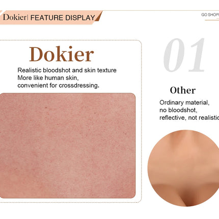 Dokier Realistic Silicone Breast Forms Fake Boobs Tits Shemale Transgender Sissy Drag Queen Crossdresser Breastplates Cosplay